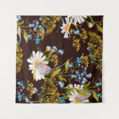 Nahtloses Muster mit Wildblumen Wandteppich (Vorderseite (Horizontal))