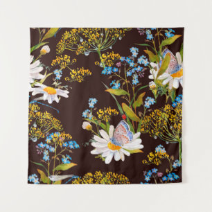 Nahtloses Muster mit Wildblumen Wandteppich