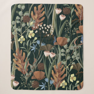 Nahtloses Muster mit wilden und getrockneten Blume Sherpadecke