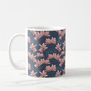 Nahtloses Muster mit wunderschönen magnolischen Bl Kaffeetasse