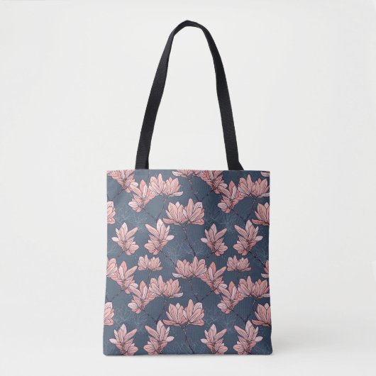 Nahtloses Muster mit wunderschönen magnolischen Bl Tasche (Vorderseite)