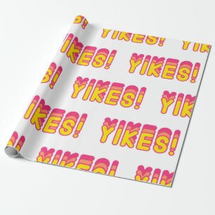 Nahtloses Muster mit "Yikes"! Worte. Vintage Wand Geschenkpapier