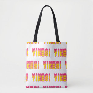 Nahtloses Muster mit "Yikes"! Worte. Vintage Wand Tasche