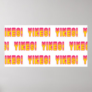 Nahtloses Muster mit "Yikes!" Worten. Vintage Wand Poster