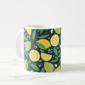 Nahtloses Muster mit Zitronen. Abstrakter Kunstdru Kaffeetasse (Vorderseite Links)