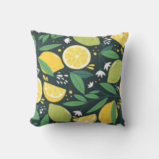 Nahtloses Muster mit Zitronen. Abstrakter Kunstdru Kissen