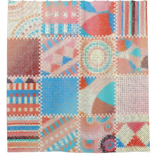 Nahtloses Muster. Nachahmung eines Patchwork-Muste Duschvorhang (Vorderseite)