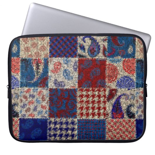 Nahtloses Muster. Nachahmung eines Patchwork-Muste Laptopschutzhülle (Vorderseite)