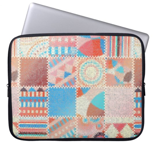 Nahtloses Muster. Nachahmung eines Patchwork-Muste Laptopschutzhülle (Vorderseite)