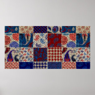 Nahtloses Muster. Nachahmung eines Patchwork-Muste Poster