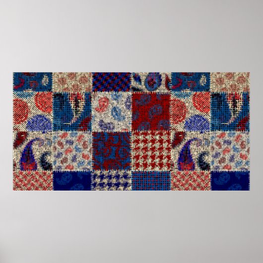 Nahtloses Muster. Nachahmung eines Patchwork-Muste Poster (Vorne)