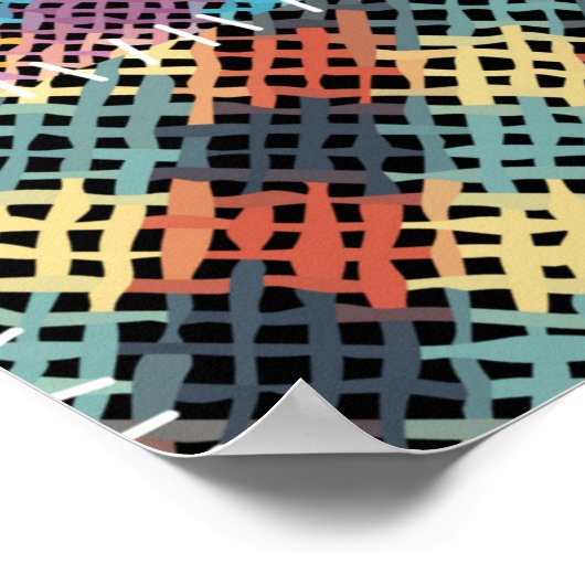 Nahtloses Muster. Nachahmung eines Patchwork-Muste Poster (Ecke)