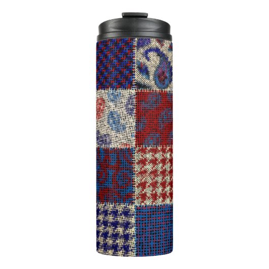 Nahtloses Muster. Nachahmung eines Patchwork-Muste Thermosbecher (Vorderseite)