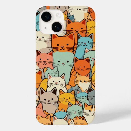 Nahtloses Muster Niedlich Kawaii Cats Case-Mate iP Case-Mate iPhone Hülle (Rückseite)