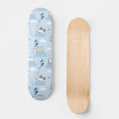 Nahtloses Muster Niedlich Kawaii Kite Skateboard (Vorderseite)