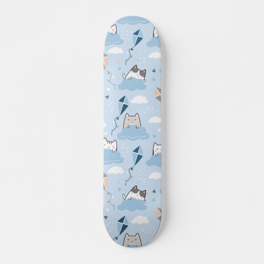 Nahtloses Muster Niedlich Kawaii Kite Skateboard (Vorne)