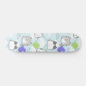 Nahtloses Muster Niedlich Kawaii Wolken Wolken Skateboard (Horizontal)
