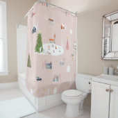 Nahtloses Muster Niedliche Weihnachtslandschaft im Duschvorhang (Beispiel)