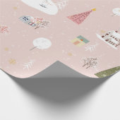 Nahtloses Muster Niedliche Weihnachtslandschaft im Geschenkpapier (Ecke)