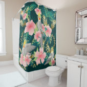 Nahtloses Muster niedlicher Kakatielpapagei sitzt  Duschvorhang (Beispiel)