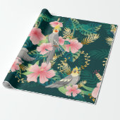 Nahtloses Muster niedlicher Kakatielpapagei sitzt  Geschenkpapier (Ungerollt)