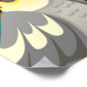 Nahtloses Muster niedlicher Kakatielpapagei sitzt Poster (Ecke)