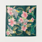 Nahtloses Muster niedlicher Kakatielpapagei sitzt Wandteppich (Vorderseite (Horizontal))