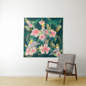 Nahtloses Muster niedlicher Kakatielpapagei sitzt Wandteppich (Beispiel)