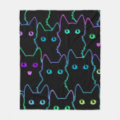 Nahtloses Muster niedlicher Katzensilhouettesmuste Fleecedecke (Vorderseite)