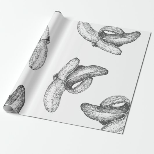 Nahtloses Muster oder Hintergrund mit Banane. Geschenkpapier (Ungerollt)