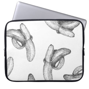Nahtloses Muster oder Hintergrund mit Banane. Laptopschutzhülle