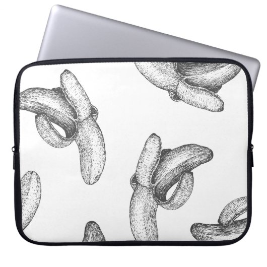 Nahtloses Muster oder Hintergrund mit Banane. Laptopschutzhülle (Vorderseite)