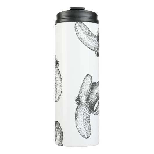 Nahtloses Muster oder Hintergrund mit Banane. Thermosbecher (Vorderseite)