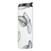 Nahtloses Muster oder Hintergrund mit Banane. Thermosbecher (Nach links gedreht)