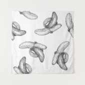 Nahtloses Muster oder Hintergrund mit Banane. Wandteppich (Vorderseite (Horizontal))