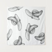 Nahtloses Muster oder Hintergrund mit Banane. Wandteppich (Vorderseite)