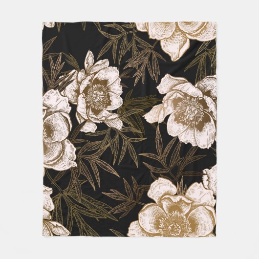 Nahtloses Muster ohne Blumen. Blume Fleecedecke (Vorderseite)