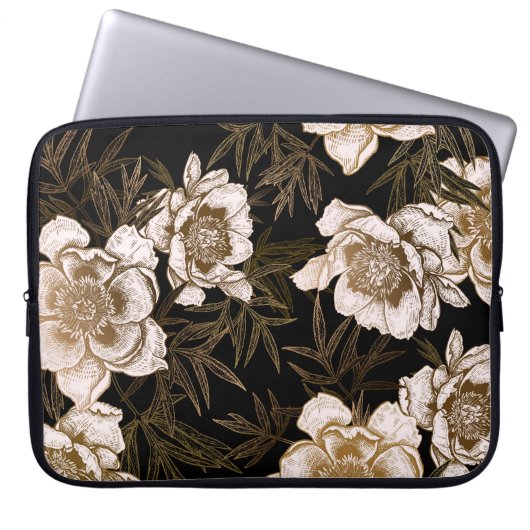 Nahtloses Muster ohne Blumen. Blume Laptopschutzhülle (Vorderseite)