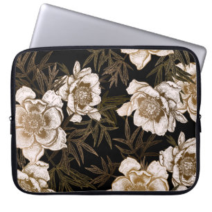 Nahtloses Muster ohne Blumen. Blume Laptopschutzhülle
