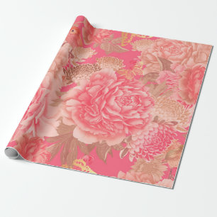 Nahtloses Muster ohne Blumen. Gartenrosa Blume Geschenkpapier