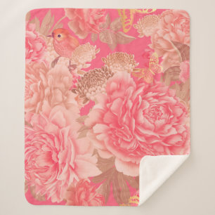 Nahtloses Muster ohne Blumen. Gartenrosa Blume Sherpadecke