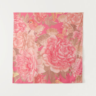Nahtloses Muster ohne Blumen. Gartenrosa Blume Wandteppich