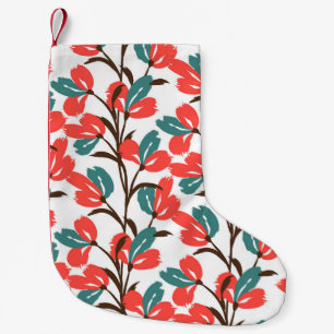 Nahtloses Muster ohne Blumen. Niedlicher blumenges Kleiner Weihnachtsstrumpf