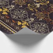 Nahtloses Muster ohne Blumen. Vintage indianische  Geschenkpapier (Ecke)