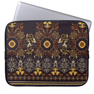 Nahtloses Muster ohne Blumen. Vintage indianische Laptopschutzhülle
