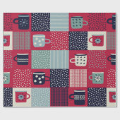 Nahtloses Muster, Patchwork mit handgezogenen Bech Geschenkpapier (Flach)