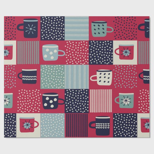 Nahtloses Muster, Patchwork mit handgezogenen Bech Geschenkpapier (Flach)