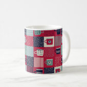 Nahtloses Muster, Patchwork mit handgezogenen Bech Kaffeetasse (VorderseiteRechts)