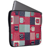 Nahtloses Muster, Patchwork mit handgezogenen Bech Laptopschutzhülle (Vorne Rechts)