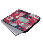 Nahtloses Muster, Patchwork mit handgezogenen Bech Laptopschutzhülle (Vorne Knopf)